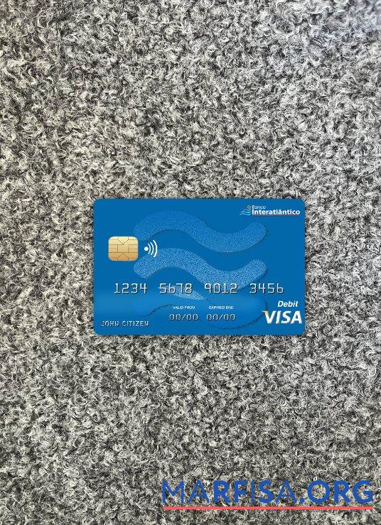 Blank Cabo Verde Banco Inter Atlântico bank visa card photolook front download for verification